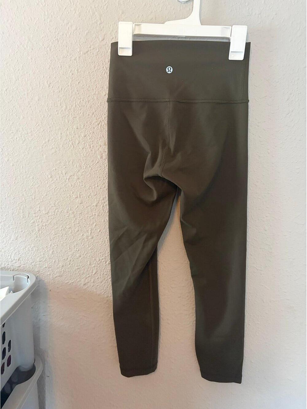 Lululemon Wunder Train High-Rise Crop 23in inseam Dark Olive Green size 4.